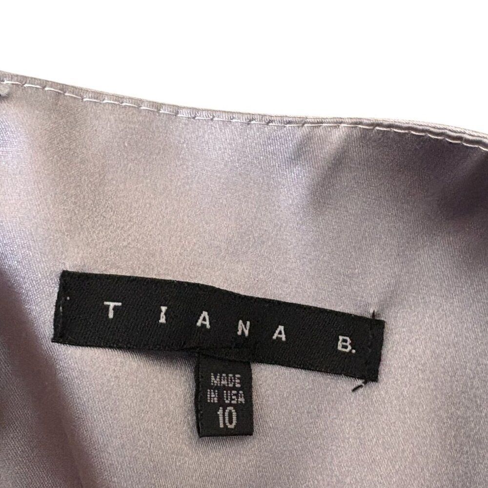 Tiana B. Satin Dress Silver Black Size 10 - Picture 6 of 6